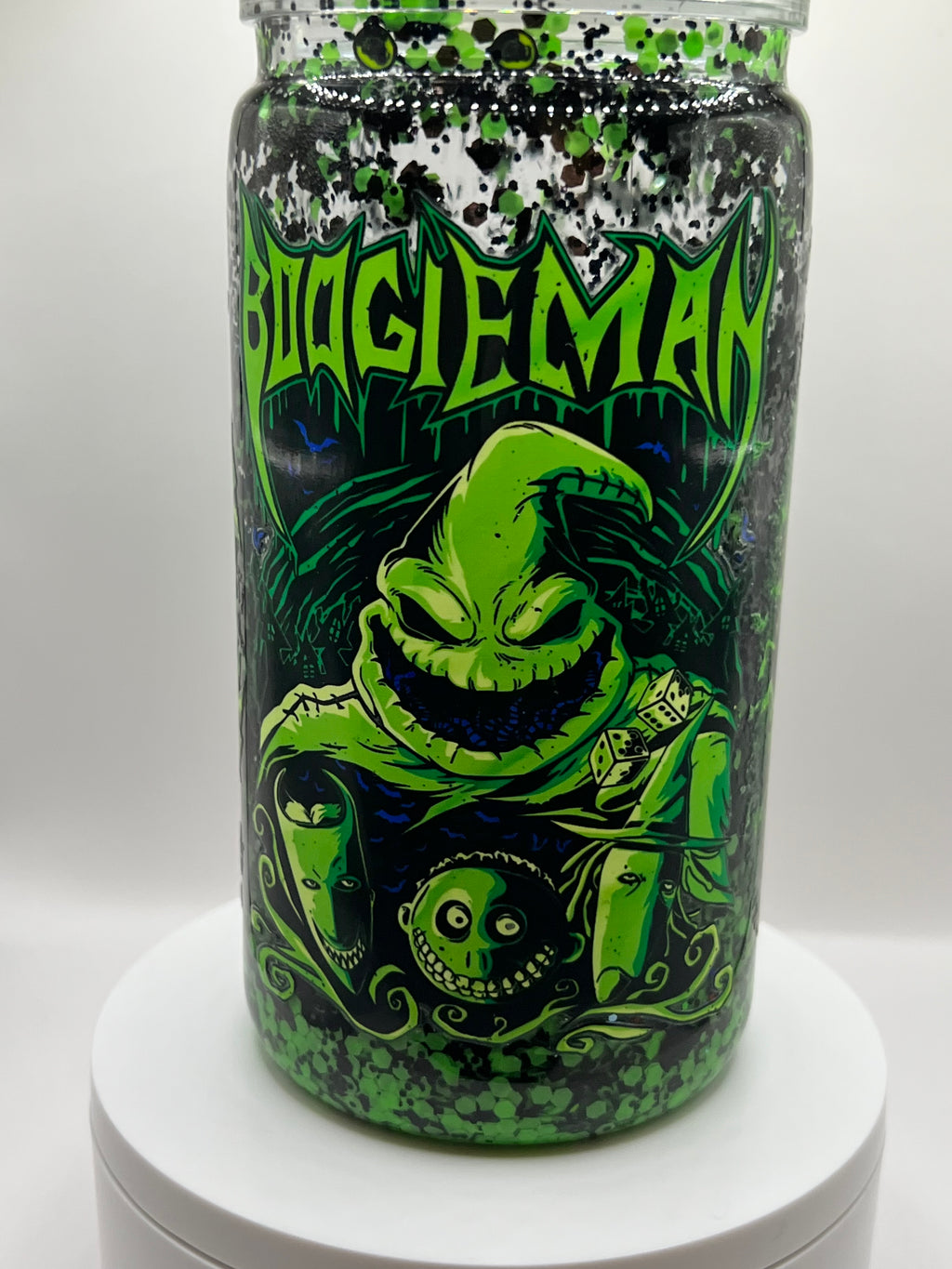 Premade 16 oz Acrylic Snow Globe Tumbler