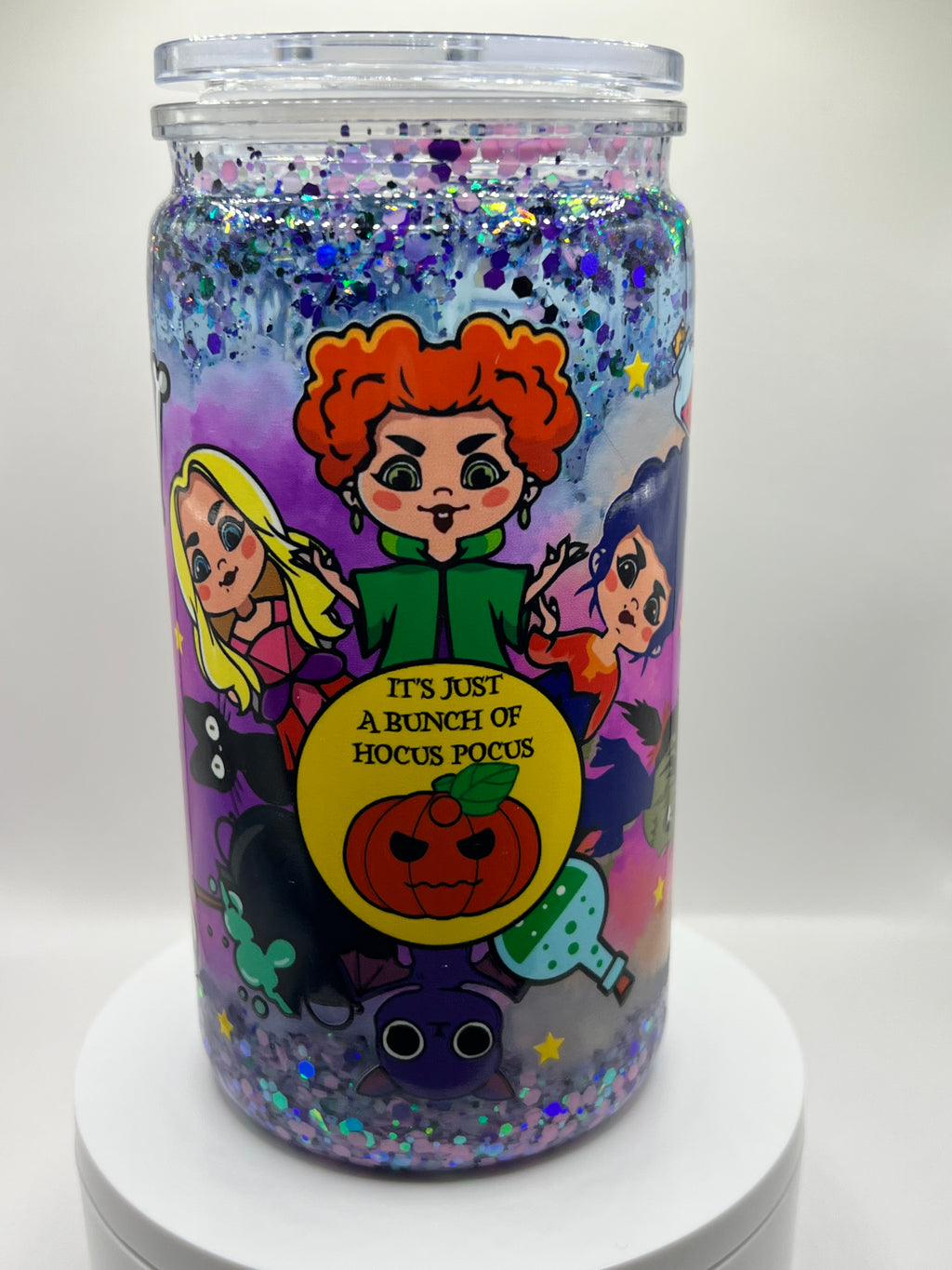 Premade 16 oz Acrylic Snow Globe Tumbler