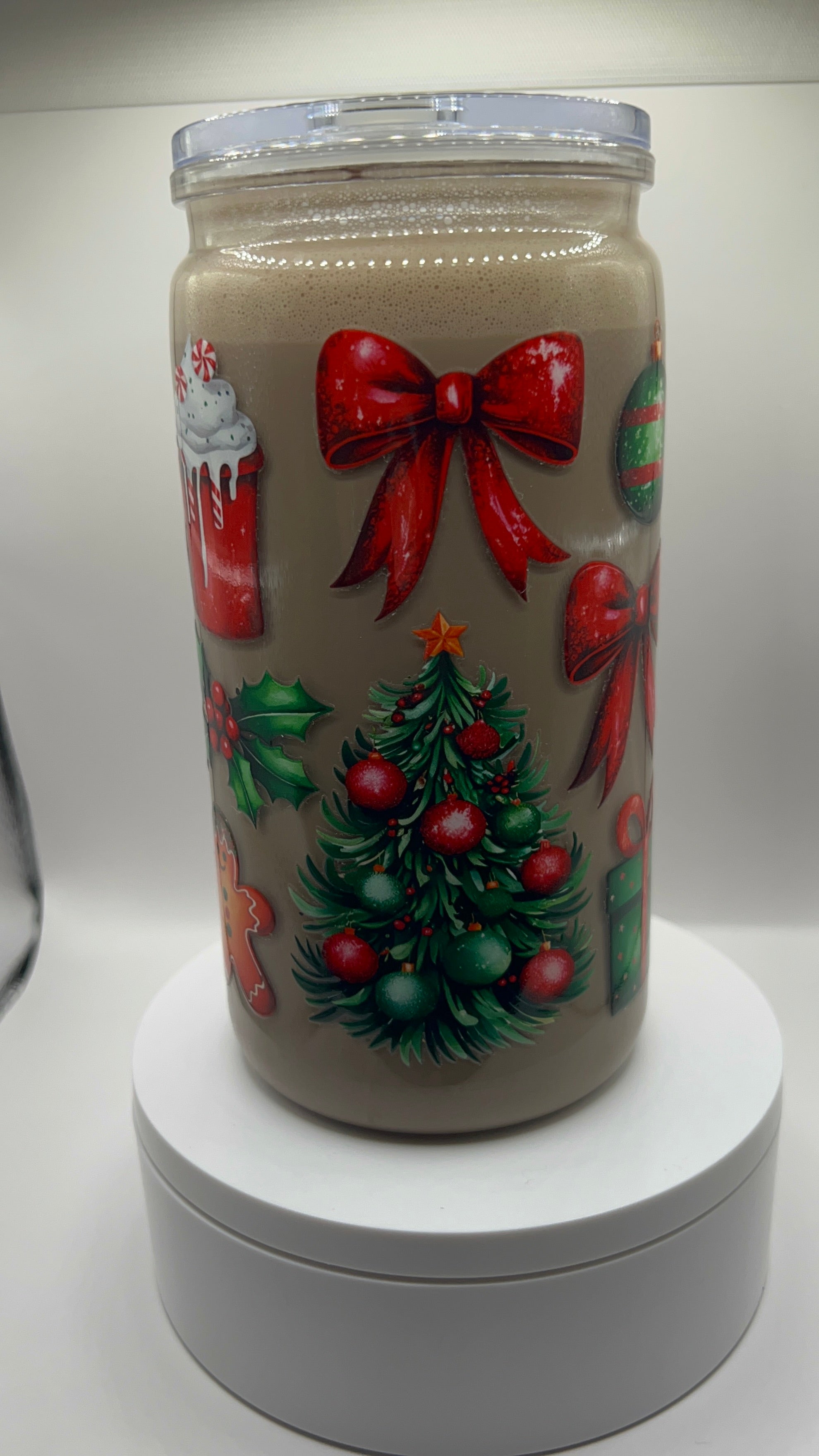 Premade 16 oz Acrylic Snow Globe Tumbler