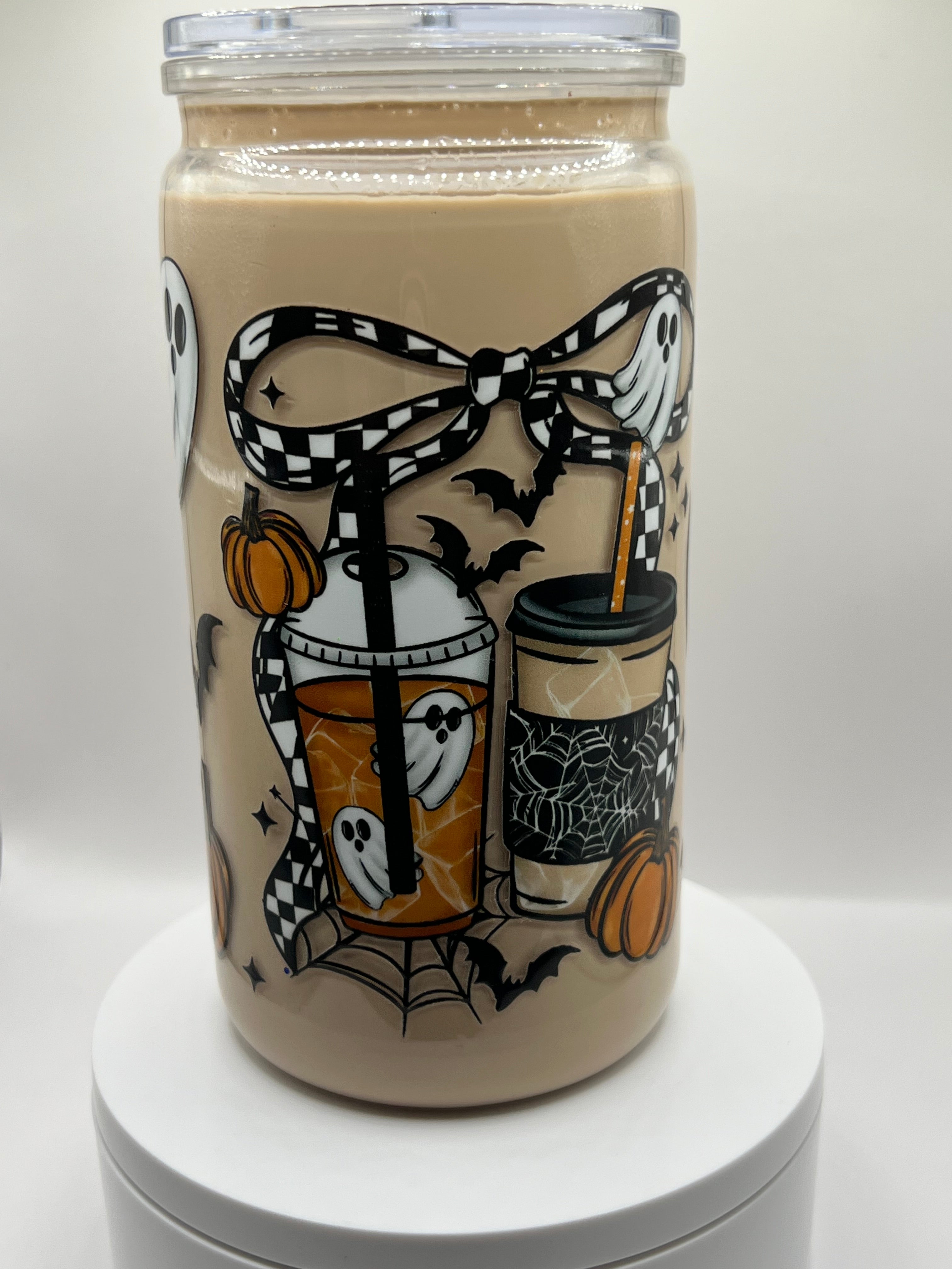 Premade 16 oz Acrylic Snow Globe Tumbler