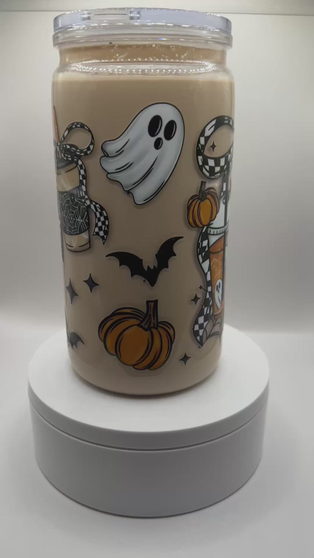 Premade 16 oz Acrylic Snow Globe Tumbler