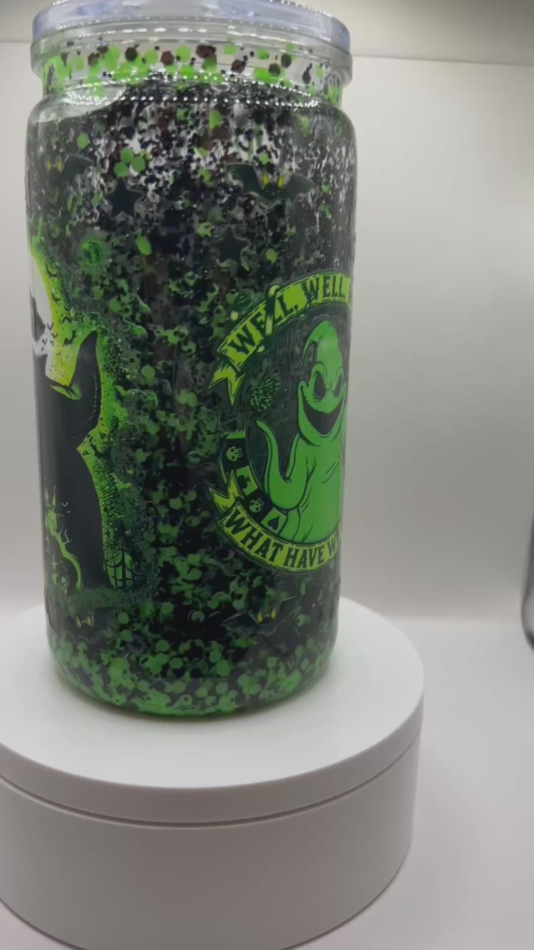 Premade 16 oz Acrylic Snow Globe Tumbler