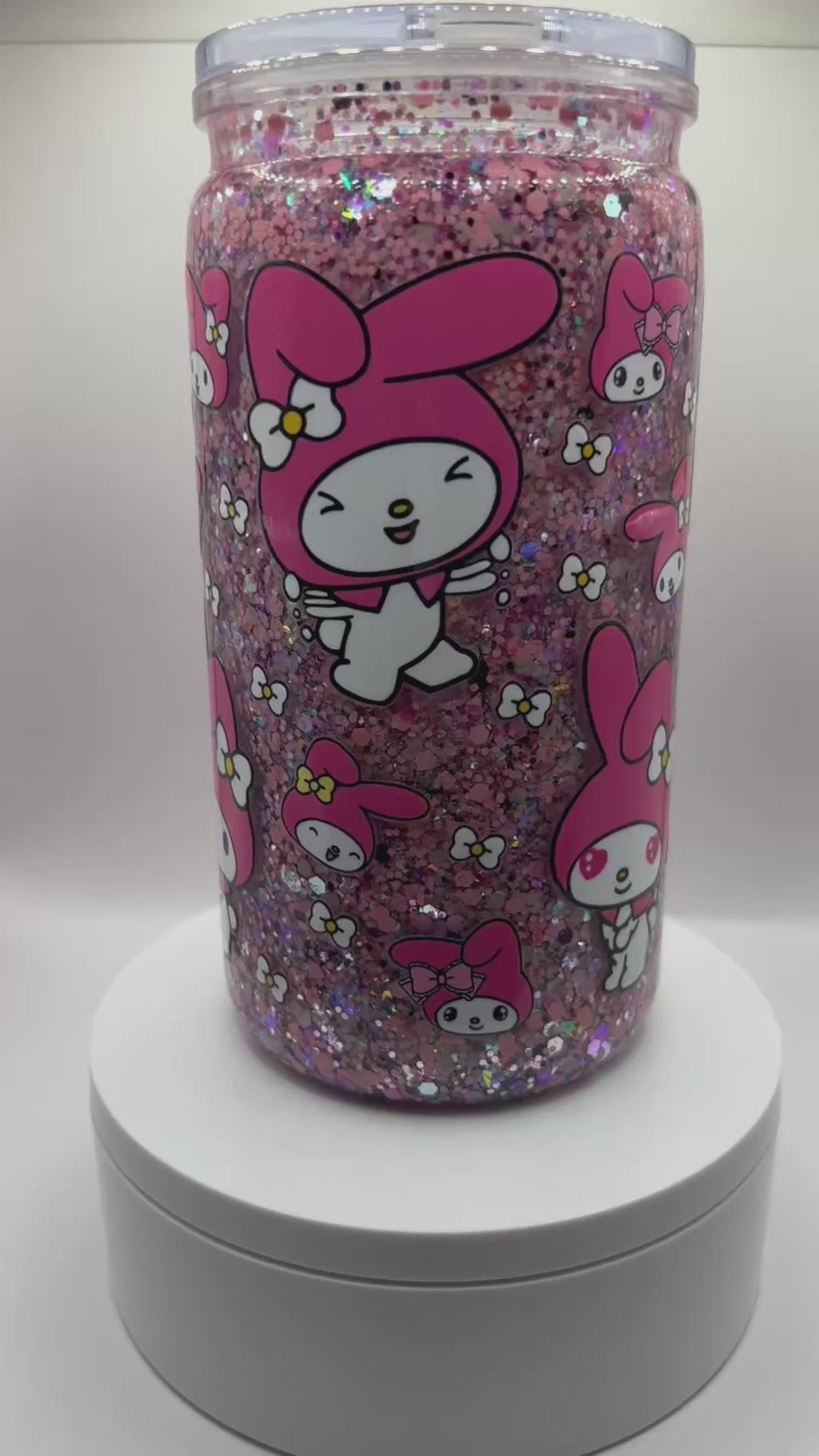 Premade 16 oz Acrylic Snow Globe Tumbler