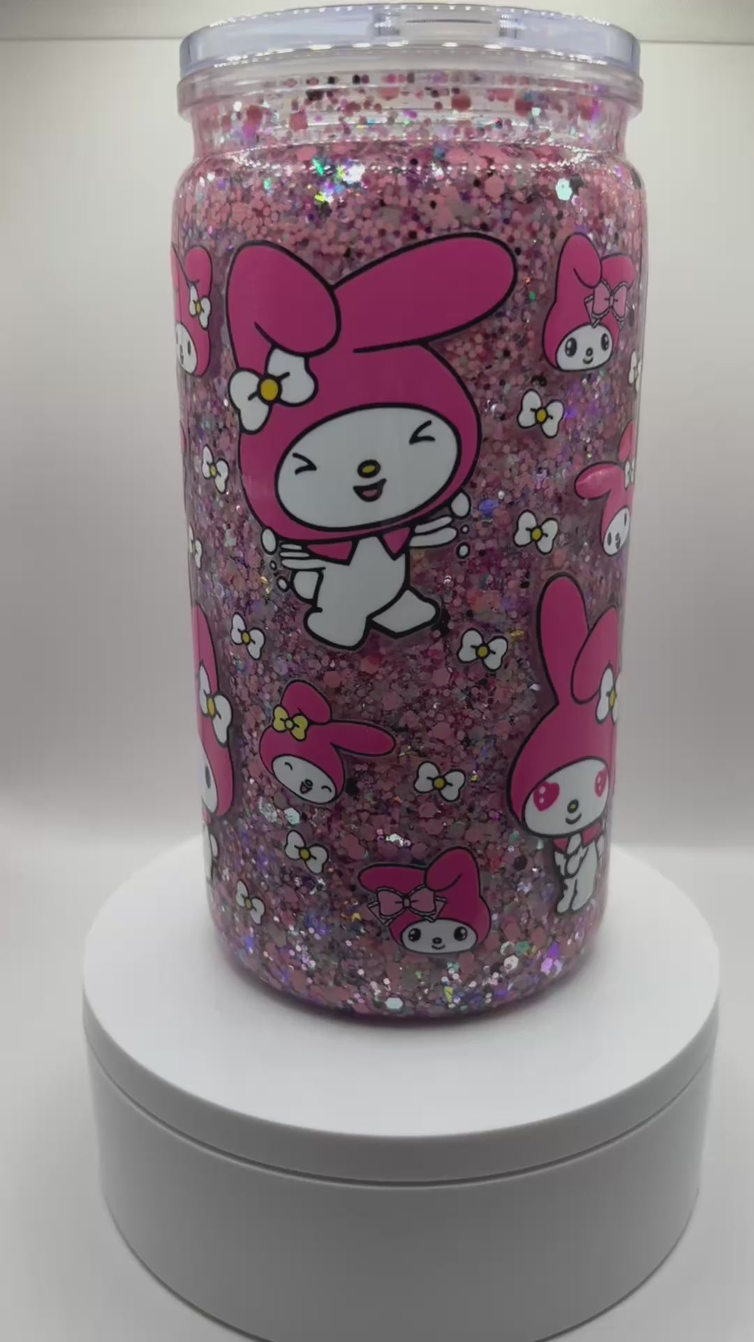 Premade 16 oz Acrylic Snow Globe Tumbler